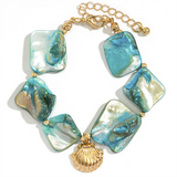 Golden Seashell Charm Irregular Bracelets for Ladies