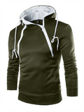 Cozy Double Zippers Color-blocked Hoodies for Men