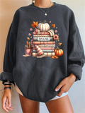 Female Halloween Pumpkin Book Pencil Scarf Graphic Hoodies