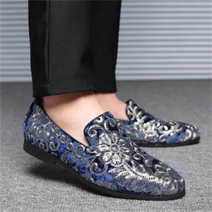 Male Luxurious Floral Sequined Wedding Party Dress Shoes