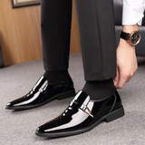 Men's Fashionable Business Glossy Patent Leather Dress Shoes