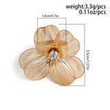 Female Ginkgo Leaf Flower Design Rhinestone Rings