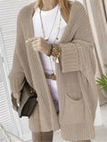 Simple Cosy Knitted Cardigan Midi Sweater for Women