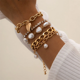 5pcs/Set Heart Imitation Pearl Bracelets for Women