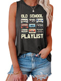 Ladies Retro Music Cassette Tape Graphic Tank Top T-shirts