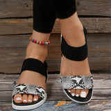 Snake Print Open Toe Non-Slip Sandals for Ladies