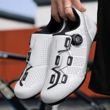 Men's Adjustable Spin Buckle Lock-Free Road Cycling Sneakers