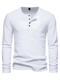 Comfort Button Neck Bottoming Henley Shirt for Men