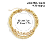 Irregular Faux Pearls Mini Beads Layered Necklaces