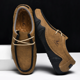 Men's Relaxed Cozy Contrast Color Lace-Up Flats