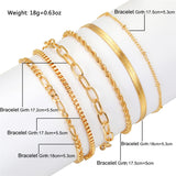 6pcs/Set Multi-layer Thin Chain Simple Bracelets