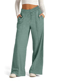 Solid Color Wide Leg Sporty Trousers for Ladies