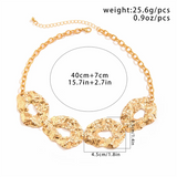 Ladies Exaggerated Irregular Cutout Circle Necklace