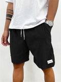 Letter Patch Corduroy Sportswear Shorts for Men