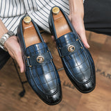 Men's Fashionable British Style Metal Buckle Dress Shoes