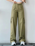 Female Comfort Multi-Pocket Wide Leg Cargo Pants