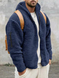 Men's Fashion Cozy Zip Up Plush Hooded Outerwear