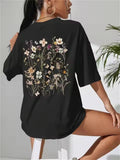 Women's Beautiful Flower Print Cozy Oversized T-shirts