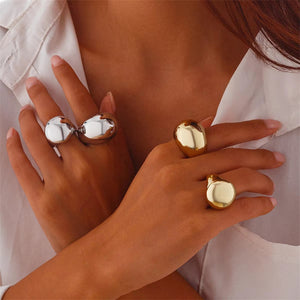 Ladies Luxury Thickened Irregular Circle Statement Rings