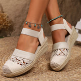 Women's Bohemian Round Toe Wedge Heel Breathable Sandals