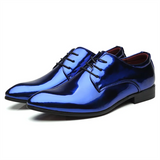 Men's Fashionable Pointed Toe Glossy Artificial Leather Dress Shoes