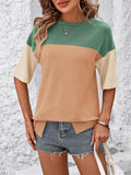 Women's Color Block Striped Texture Casual Shirt