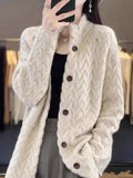 Women's Stand Collar Winter Thickened Knitted Sweater