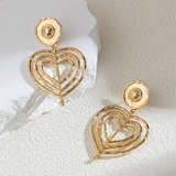 Triple Heart Design Hanging Earrings for Ladies