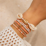 Sea Snail Starfish Seed Beads Weaving Rope Bracelets