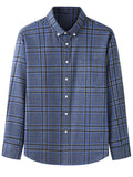 Retro Contrast Color Plaid Lapel Button Up Shirt for Men