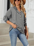 Sports Style Contrast Color Stripe Spring Hoodies for Women