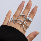 4pcs/Set Irregular C-Shaped Open Rings for Women