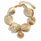 Golden Seashell Charm Irregular Bracelets for Ladies