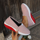 American Flag Print Cozy Canvas Loafers for Women