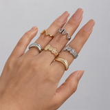 Ladies Stylish Irregular Wave Opening Rings