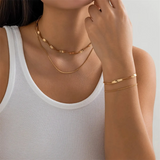 Simple Hip Hop Necklaces Bracelets Set for Ladies