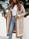 Casual Autumn Hooded Midi Knitted Sweater for Women