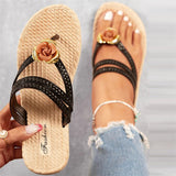 Leisure Beach Floral Decorative Flip Flops for Women