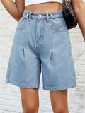 Adjustable Waist Loose Denim Hot Shorts for Women