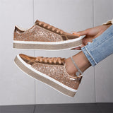 Ladies Trendy Sparkling Low Top Sequin Shoes