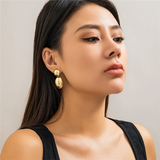 Ladies Round Ball Cobblestone Shaped Drop Earrings