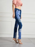 Women's Slim Fit Bouncy High Rise Patchwork Jeans