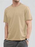 Men's Simple O-Neck Solid Color Basic Shirt