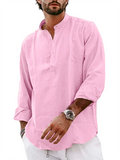 Oversized Streetwear Henley Shirts for Men