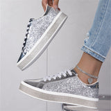 Ladies Trendy Sparkling Low Top Sequin Shoes