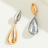 Women's Mixed Color Glossy Tear Shaped Earrings