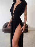 Sexy Hollow Out High Split Beach Dress for Women