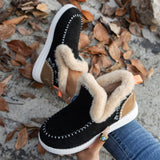 Women's Super Comfy Plush Lined Fuzzy Slip-On Ankle Boots