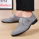 Men's Leisure Canvas Dress Shoes with Y-shaped Metal Trim