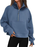 Women's 1/2 Zip Pullover Hooded Sweatshirts